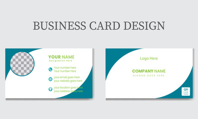 Multi purpose professional business card with white color background. Set Of Editable Business Or Visiting Card In Front And Back View.  Simple and elegant business card template.
