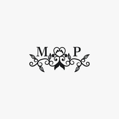 MP Initials Wedding Logo Vector Art  Icons  and Graphics