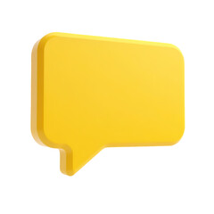 Naklejka premium A single yellow speech bubble with a rounded rectangular shape on a black plain background isolated on transparent background