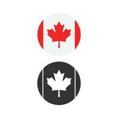 Flag Of Canada Icon Vector Design.