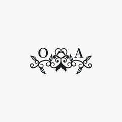 OA Initials Wedding Logo Vector Art  Icons  and Graphics