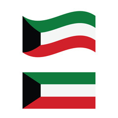 Flag Of Kuwait Icon Vector Design.