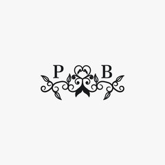 PB Initials Wedding Logo Vector Art  Icons  and Graphics