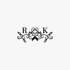 Obraz premium RK Initials Wedding Logo Vector Art Icons and Graphics