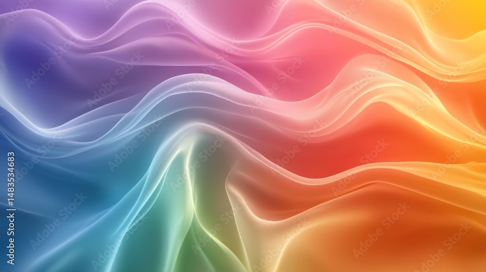 Poster colorful abstract wavy lines create a dynamic design.