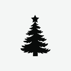 Obraz premium Christmas Tree Vector Silhouette - High-Quality Design