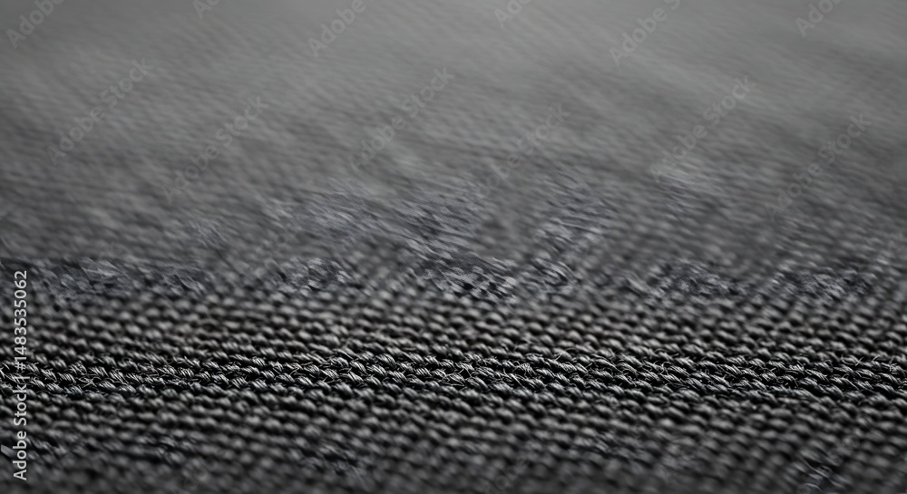 Aufkleber close up of a dark gray woven fabric texture with shallow depth of field and soft focus