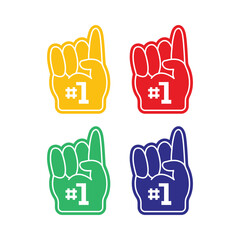Foam Finger Icon Set Vector Design. 
