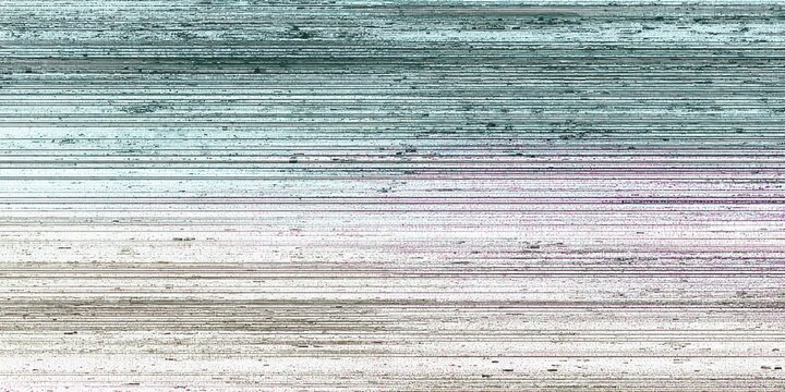 Glitched black and white horizontal scan lines with grunge noise effect
