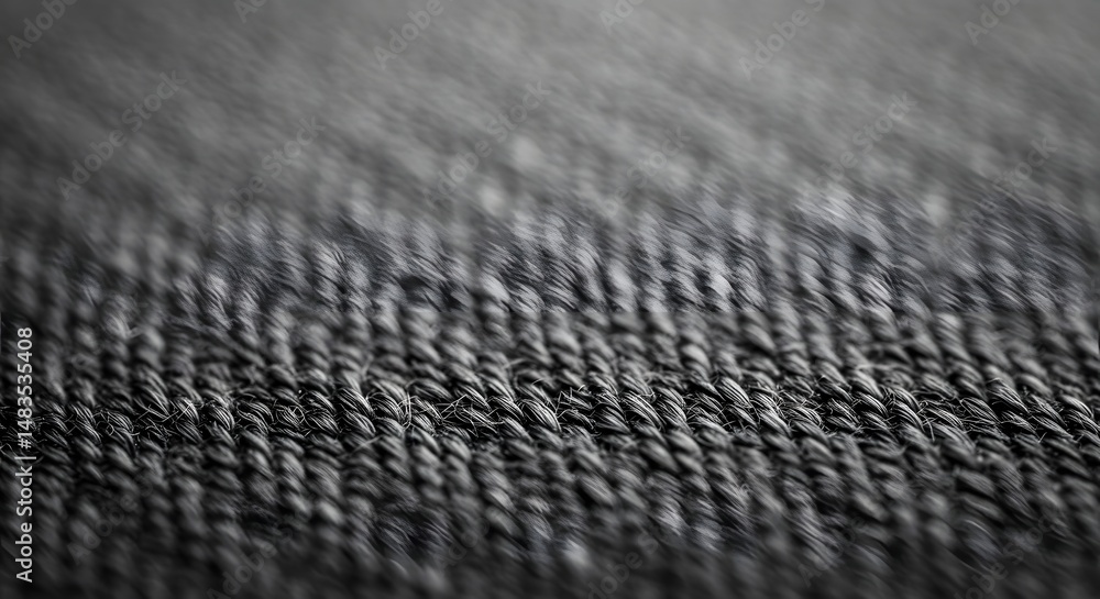Aufkleber close up shot of woven fabric texture in monochrome with shallow depth of field view