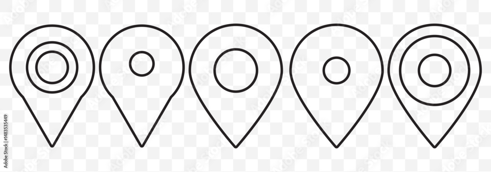 Aufkleber location marker, map pin icon set. flat icon set of location and map pins. map pin place marker. loc