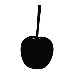 A Simple Silhouette of a Candy Apple on a Stick Delicious Sweet Treat