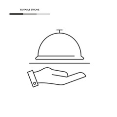 Waiter Serving Icon Vector Design.