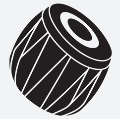 dholak silhouette vector art illustration