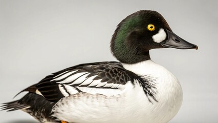 Fototapeta premium Common Goldeneye on studio background 