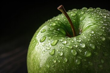 green apple water drops
