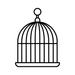 bird cage flat icon silhouette vector