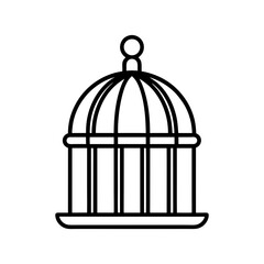 bird cage flat icon silhouette vector