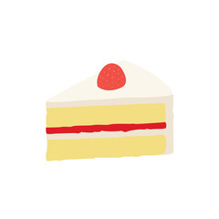 piece of cake strawberry shortcake frosting delicious dessert food birthday slice
