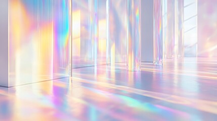 Colorful iridescent interior design showcase.