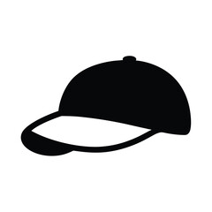 A simple black and white illustration of a baseball cap a classic headwear design