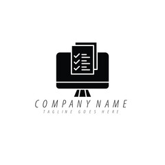 Company Logo Design  Checklist on Computer Screen