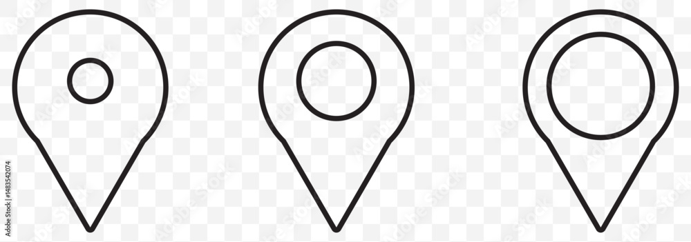 Aufkleber location marker, map pin icon set. flat icon set of location and map pins. map pin place marker. loc