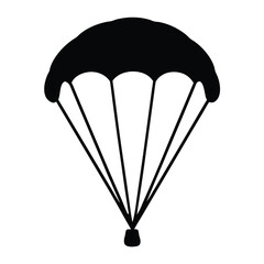 A Simple Black Silhouette of a Parachute Design Illustration Graphic Image