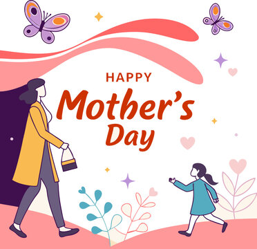 vector illustration texst writing mother's day beground