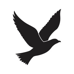 bird soaring in the sky silhouette vector