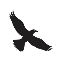 bird soaring in the sky silhouette vector