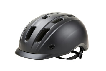 Fototapeta premium PNG Sleek black bicycle helmet with adjustable strap for optimal safety
