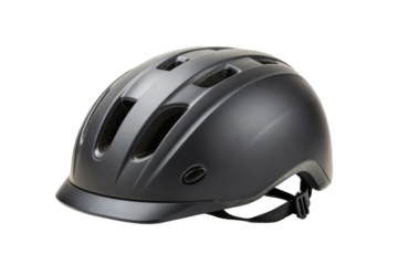 PNG Sleek black bicycle helmet with adjustable strap for optimal safety