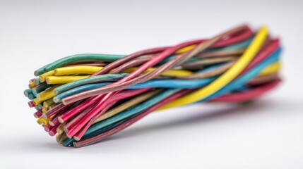 Close-up of colorful electrical wires intertwined (1)