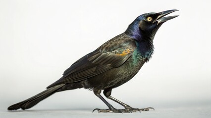 Fototapeta premium Common Grackle on studio background 