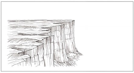 Detailed cliff face sketch