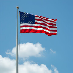 Fototapeta premium American Flag: US Flag Waving, Patriotic Image
