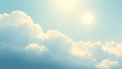 Abstract swirling clouds, sunlit sky. Dreamy landscape. AI image