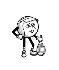 Tennis Cartoon Character 