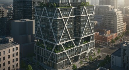 Modern Geometric Skyscraper Design