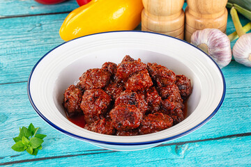 Minced meef meatball with tomato sauce