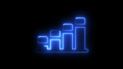 Neon line Business growth concept in graph chart showing marketing sales profit increasing to future target . growing business concept - Powered by Adobe