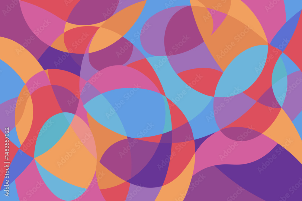 Poster vibrant abstract art colorful overlapping circles dynamic design joyful hues modern