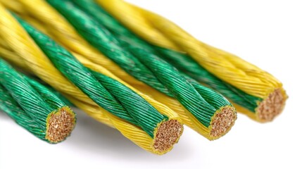 Close-up of twisted, multi-colored, insulated wires