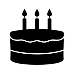 Delicious Birthday Cake with Three Lit Candles Festive Treat Sweet Dessert Celebration Party