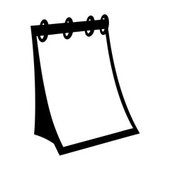 Simple Black and White Desk Calendar Icon Illustration Graphic Design Element