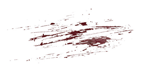 Blood or red paint splatter and scratch mark isolated on transparent background