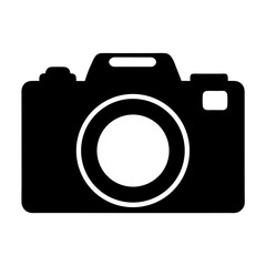 Black and White Camera Icon Digital Photography Equipment Image