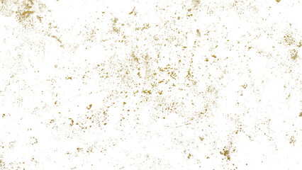Golden glitter grungy texture overlay on transparent background