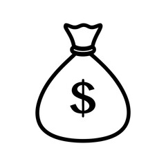 3D Money Bag Vector Graphic Depth Highlight